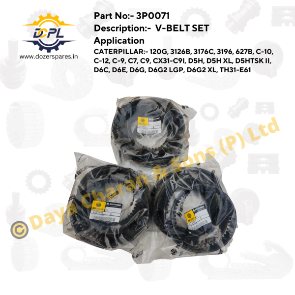 3P0071-V-BELT-SET-Caterpillar-Bulldozer-Motor-Grader-and-Engine DCPL